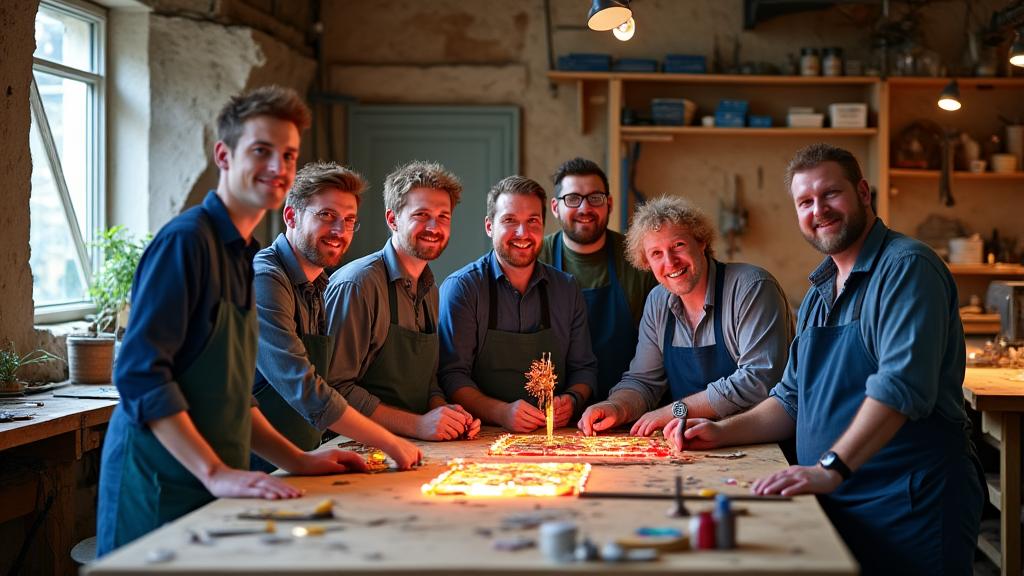 Équipe maîtres verriers atelier Strasbourg savoir-faire