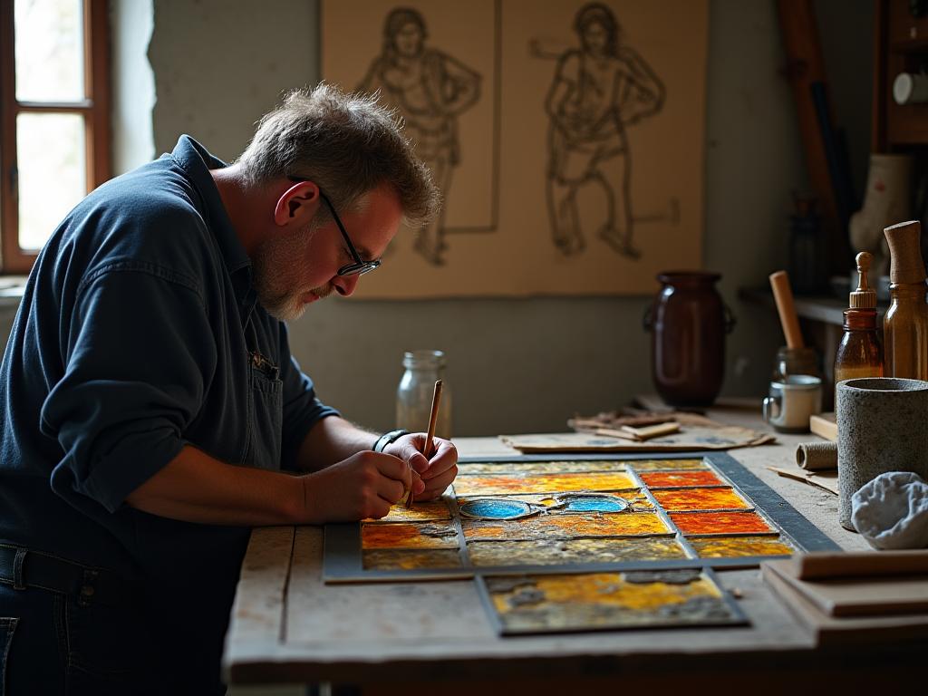 Atelier de restauration de vitraux anciens
